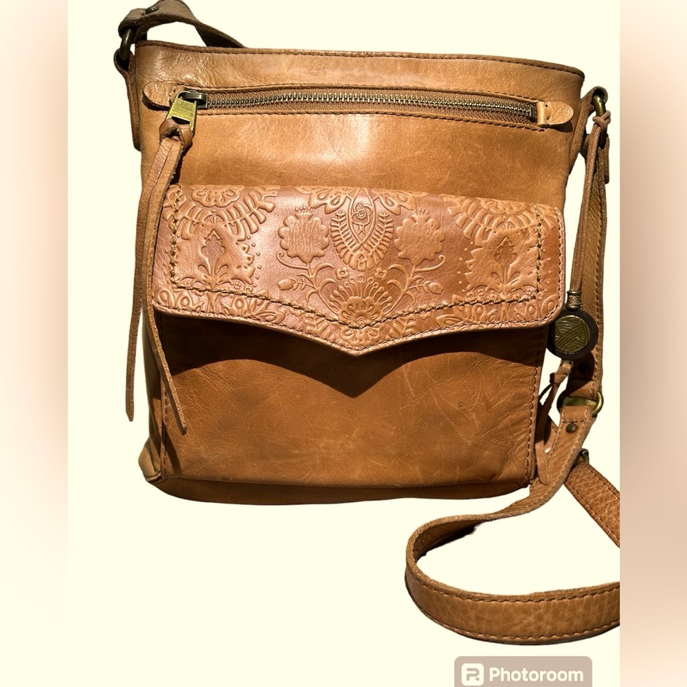 Vintage Sak Leather Tooled Crossbody